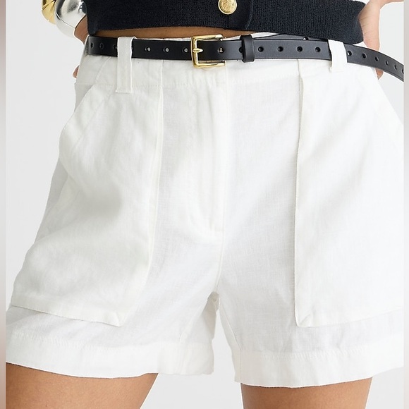 NWT J. Crew Seaside cargo short in linen-TENCEL™ lyocell blend | White | Size 2 - Picture 1 of 10